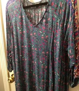 Lucky Brand Floaty Floral Rayon Tunic 1X